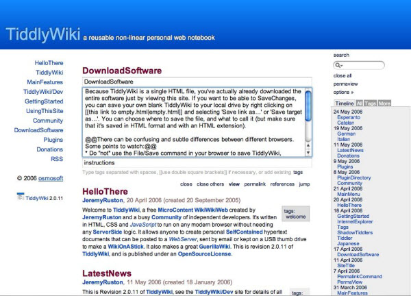 Create Personal Wiki With TiddlyWiki